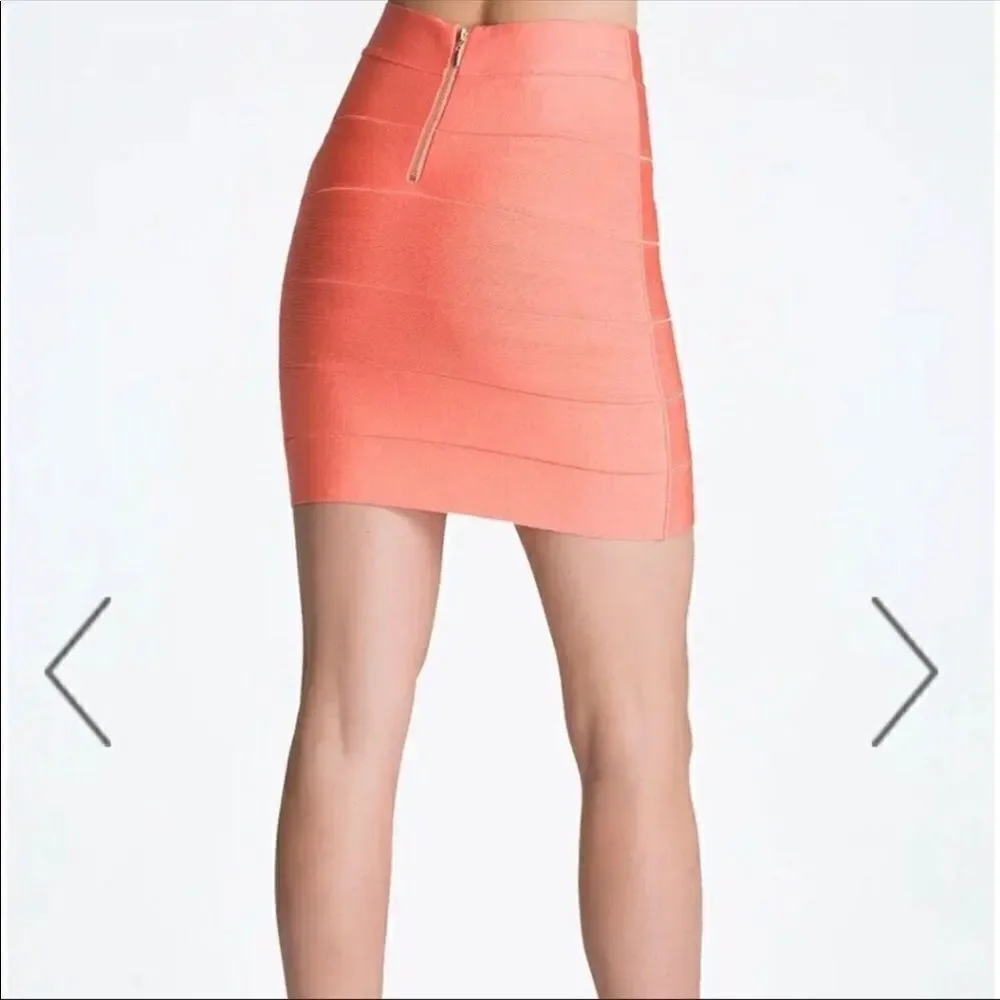 BeBe Peach Shimmer Thick Bodycon Skirt